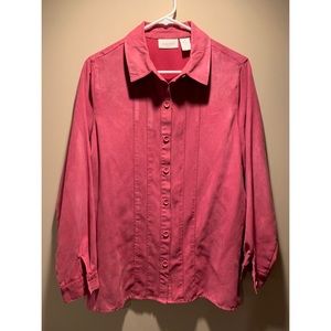 Faux Suede Pink Blouse